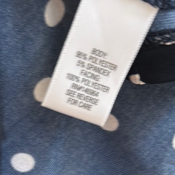 Croft & Barrow Navy Jersey Polka Dot Dress - Picture 5 of 6